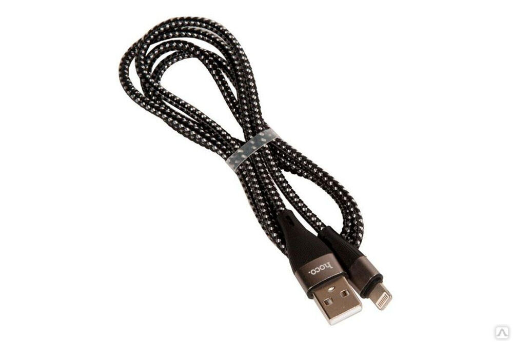 Кабель USB Hoco X57 Blessing для Lightning, 2.4А, длина 1.0 м, черный 812504