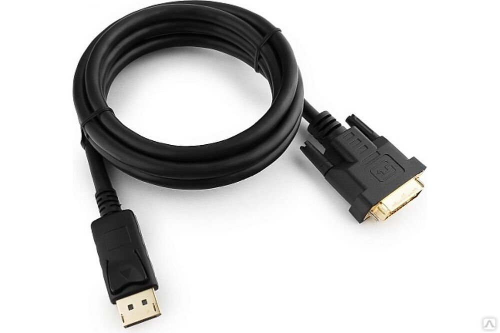 Кабель DisplayPort-DVI Cablexpert, 1.8 м, 20M/25M, черный, экранированный, пакет, CC-DPM-DVIM-6