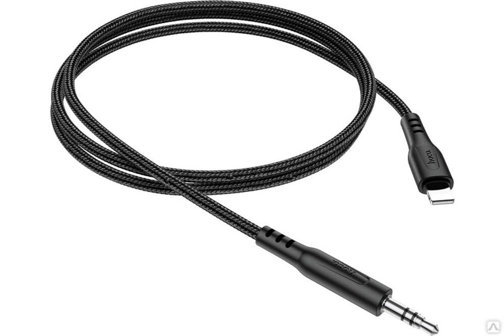 Аудио кабель Hoco UPA18, Lightning - джек 3.5, 1 м, черный, 6931474755957