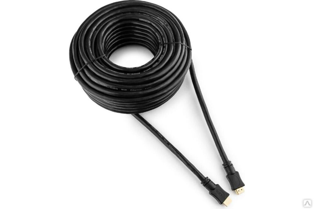 Кабель Cablexpert HDMI v1.4, 19M/19M, 20 м, черный, позолоченные разъемы, экран, пакет CC-HDMI4-20M