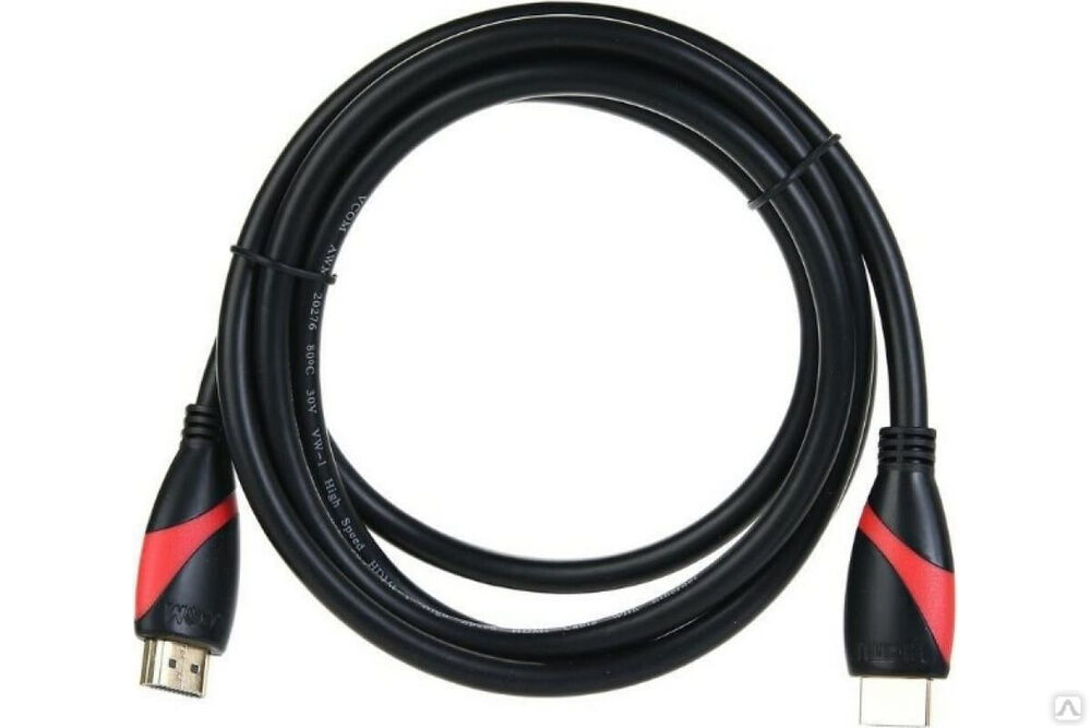 Кабель VCOM HDMI 19M/M ver. 2.0 black red, 1.8m CG525-R-1.8