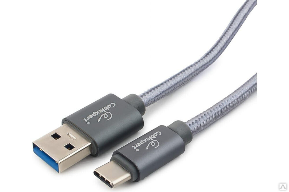 Кабель USB Cablexpert, USB 3.0, AM/Type-C, длина 1 м, титан CC-P-USBC03Gy-1M