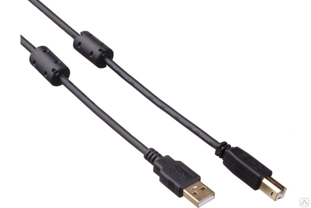 Кабель ExeGate USB 2.0 EX-CCF-USB2-AMBM-1.8 Am Bm, 1,8 м, 2 фильтра 138946
