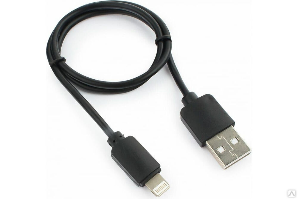 Кабель Гарнизон USB A (M) - Lightning, 0.5 м, черный GCC-USB2-AP2-0.5M