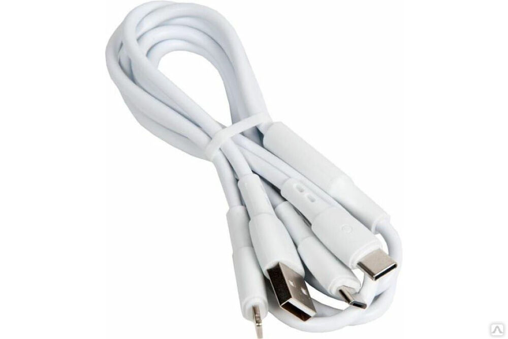 Кабель USB Borofone BX71 Shengda для Lightning, Micro USB, Type-C, 2.0A, длина 1 м, белый 903689 3