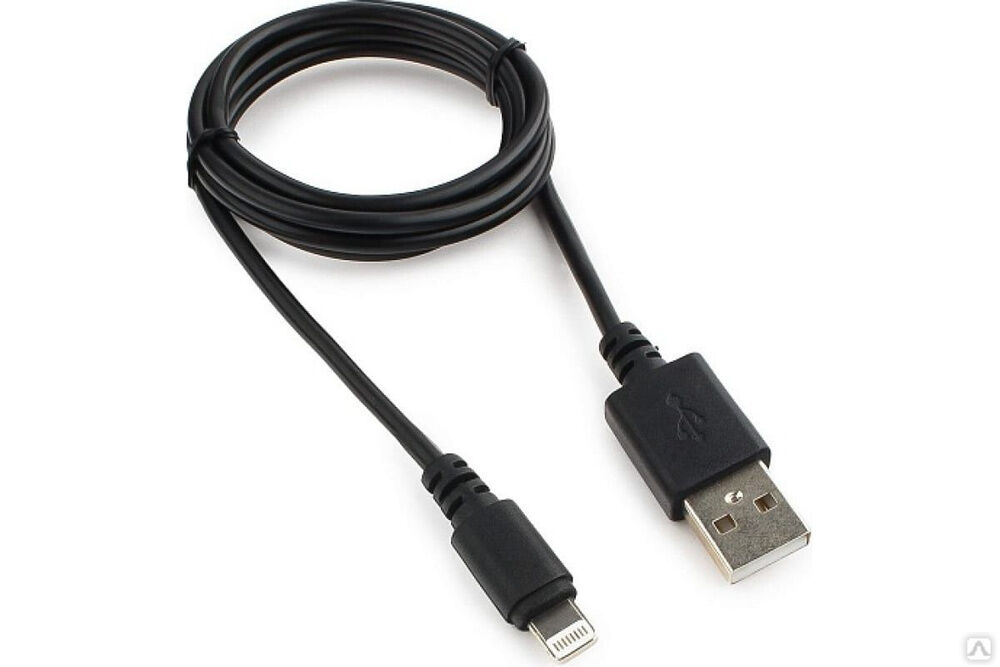 Кабель Cablexpert USB AM/Lightning, 1 м, черный, CC-USB-AP2MBP