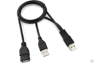 Кабель Cablexpert, удлинитель, USB2.0 Pro, 2xAM/AF, 90 см, экранированный, черный, CCP-USB22-AMAF-3 #1