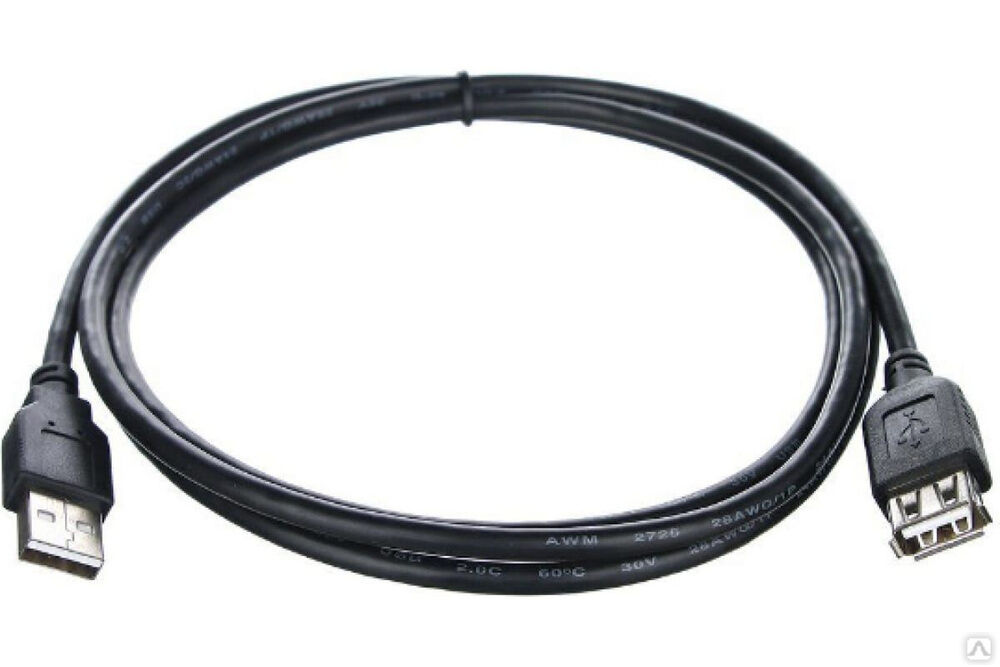 Удлинительный кабель Telecom USB2.0 Am--Af 1,5 м, черный TUS6990-1.5M
