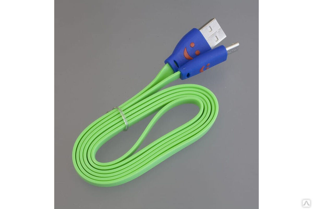 Светящийся USB кабель Pro Legend micro USB, зеленый, 1 м PL1330