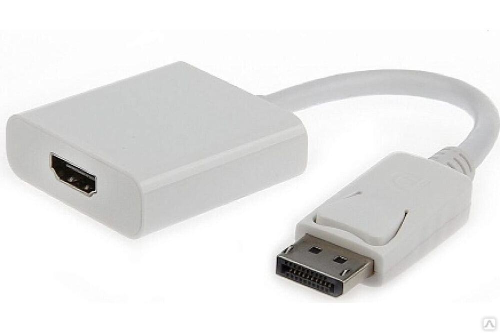 Переходник Cablexpert, DisplayPort - HDMI, 20M/19F, белый, пакет, A-DPM-HDMIF-002-W