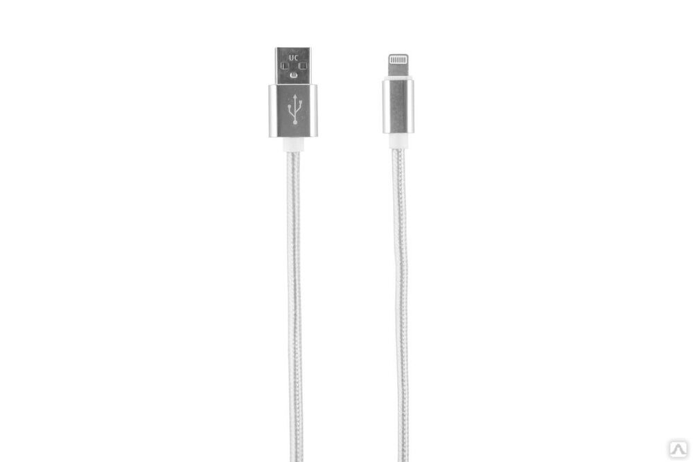 Дата-кабель Red Line USB – 8 – pin для Apple 2 метра нейлоновая оплетка, серебристый УТ000014152
