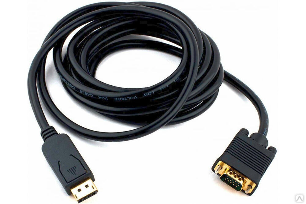 Кабель Cablexpert DisplayPort->, VGA 3 м, 20M/15M, черный, экран, пакет CCP-DPM-VGAM-10