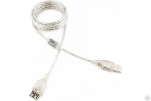 Кабель удлинитель USB2.0 Cablexpert Pro, AM/AF, 1,8 м, экранирование, прозрачный, пакет CCF-USB2-AMAF-TR-6 #1