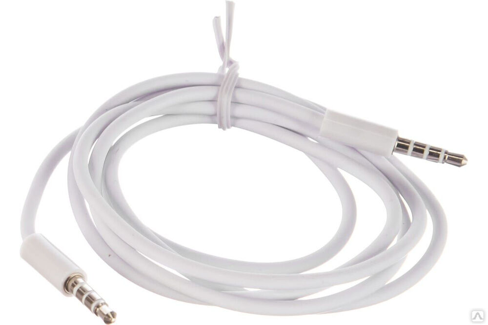 Аудио кабель 3,5 мм штекер-штекер 1 м белый 18-1110 REXANT