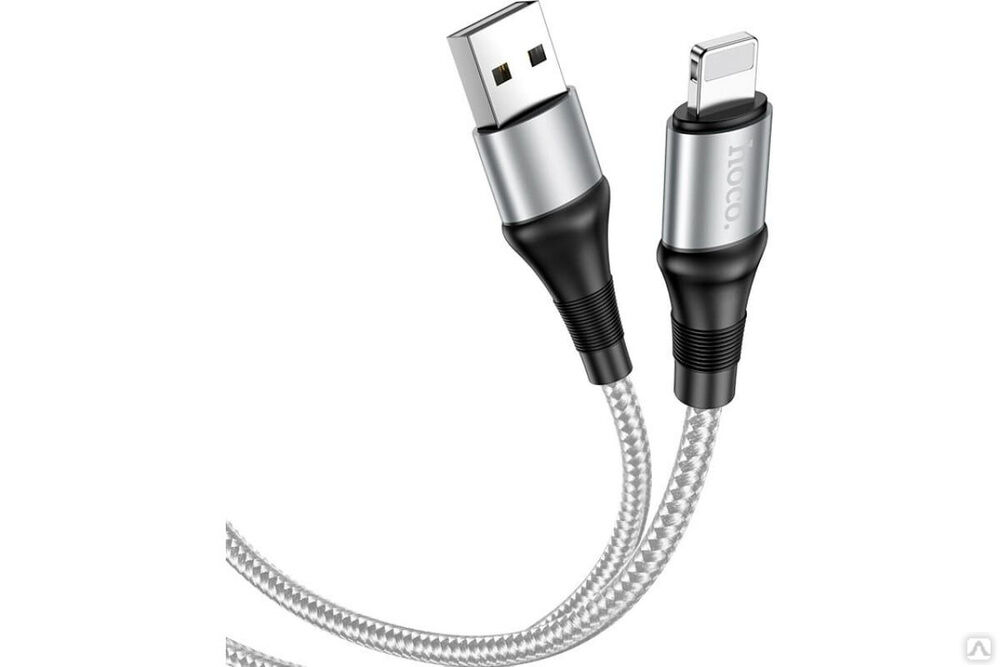Кабель USB Hoco X50 Excellent для Lightning, 2.4А, длина 1.0 м, серый 777425