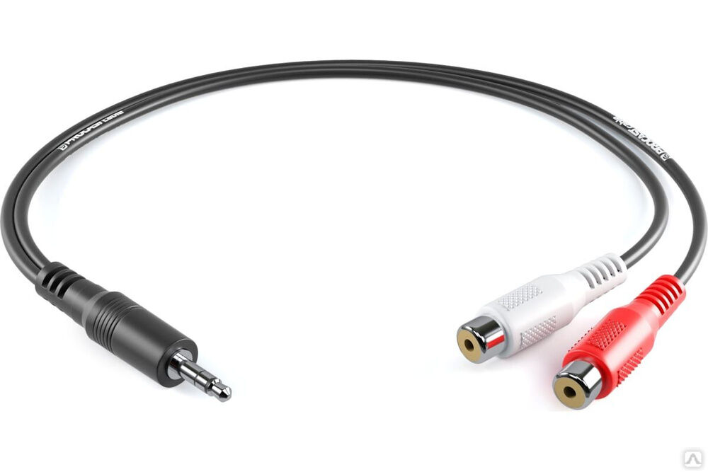 Переходник PROCAST cable A-MJ/2RCA-F 3,5 mm miniJack TRS m-2RCA f, длина 150 mm НФ-00000421