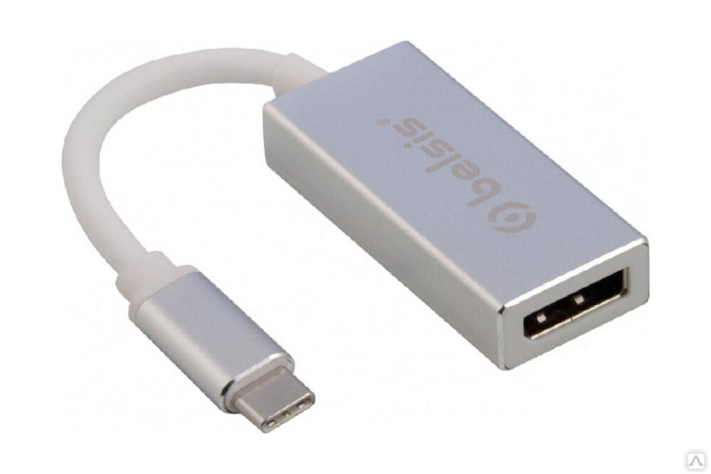 Кабель-адаптер Belsis USB 3.1 Type C m - DisplayPort розетка f, 4K, 0,2 м, серебристый BW8812