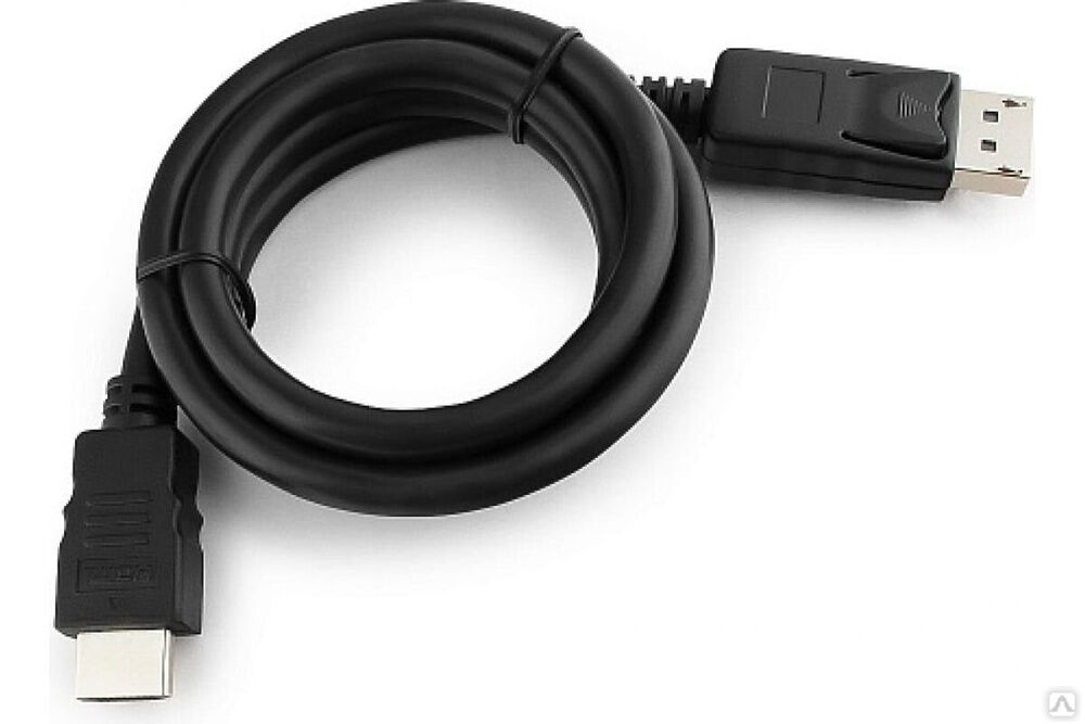 Кабель Cablexpert, DisplayPort-HDMI, 1 м, 20M/19M, черный, экранированный, пакет, CC-DP-HDMI-1M