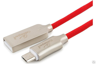 Кабель USB 2.0 Cablexpert, AM/microB, длина 1 м, красный CC-P-mUSB02R-1M #1