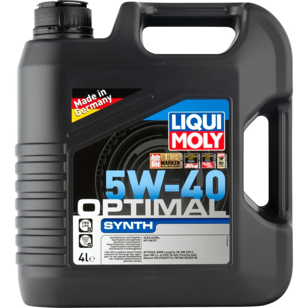 Синтетическое моторное масло LIQUI MOLY Optimal Synth 5W-40 SN/CF;A3/B4