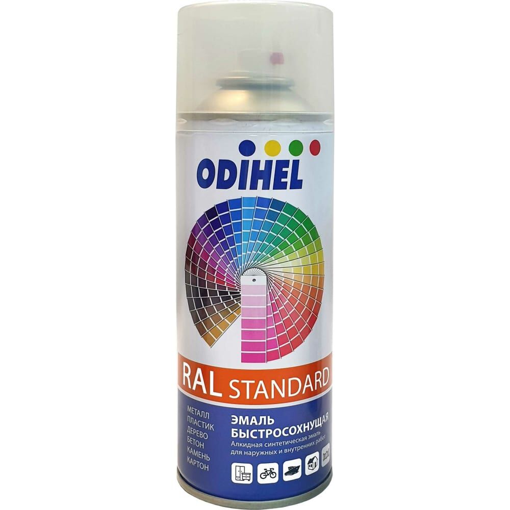 Алкидная аэрозольная эмаль ODIHEL RAL3004A