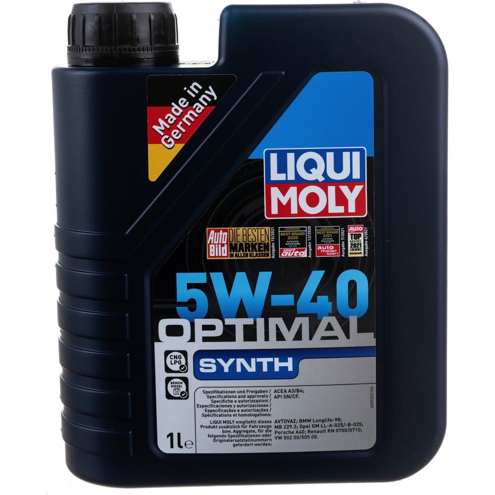 Синтетическое моторное масло LIQUI MOLY Optimal Synth 5W-40 SN/CF;A3/B4