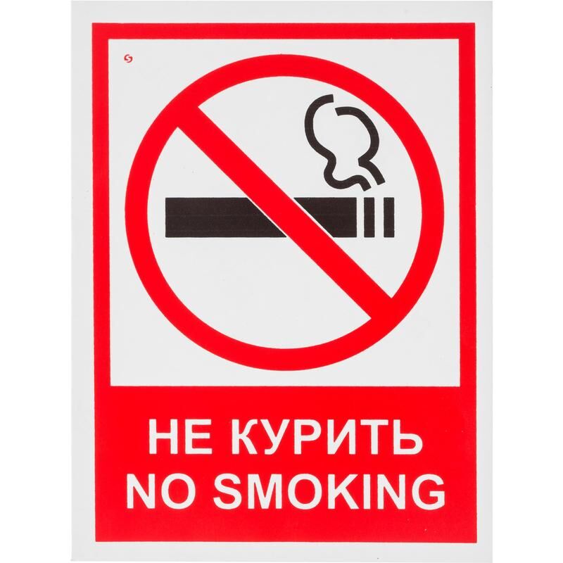 Знак безопасности Запрещается курить! V51 (200х150 мм, пленка ПВХ) Технотерра