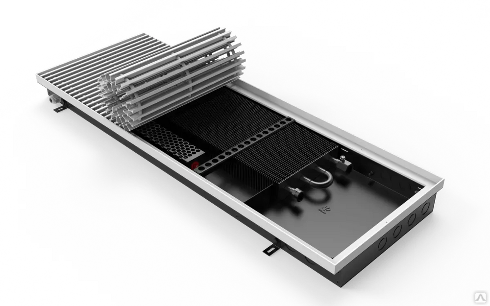 водяной конвектор varmann qtherm 230х75х1250. 1750 rr u ev1. теплообменник на внутрипольный конвектор. принудительные конвекторы. конвекторы kermi внутрипольные kvn.