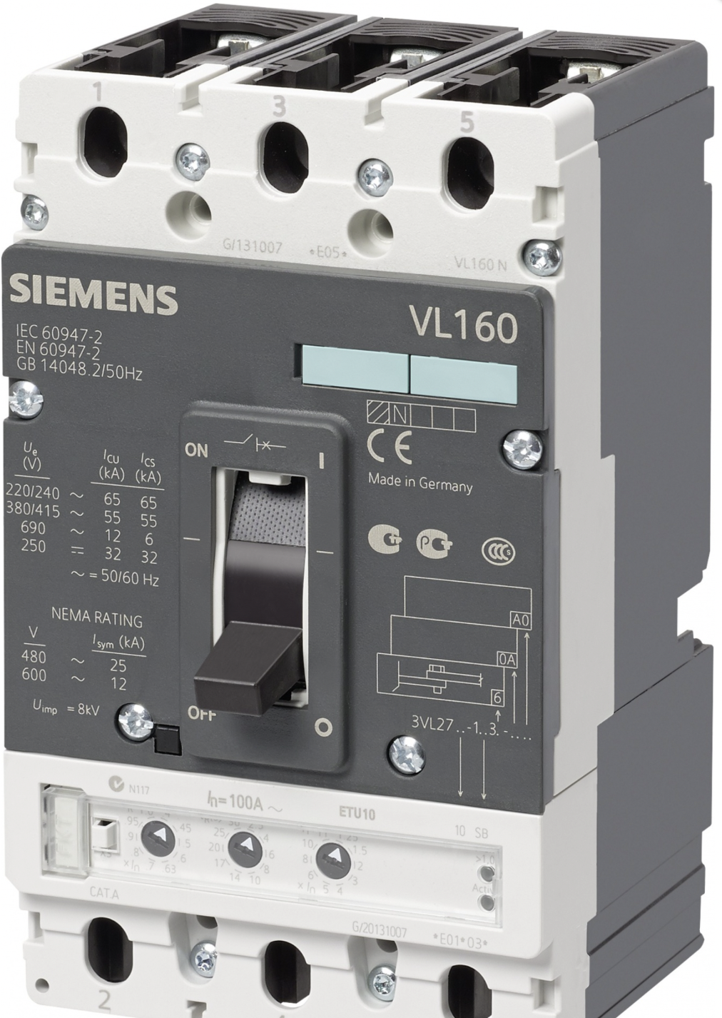 Автоматический выключатель Siemens 3VL2706-1TB43-0AA0-ZU01