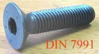 Винт 6 х 1/4' с потайной головкой с внутренним шестигранником DIN7991 UNC кл.пр. 12.9