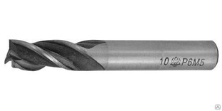 Фреза концевая 8,0 мм цилиндрический хвостовик, 4 зуба, сталь Р6М5, ГОСТ 17025-71 