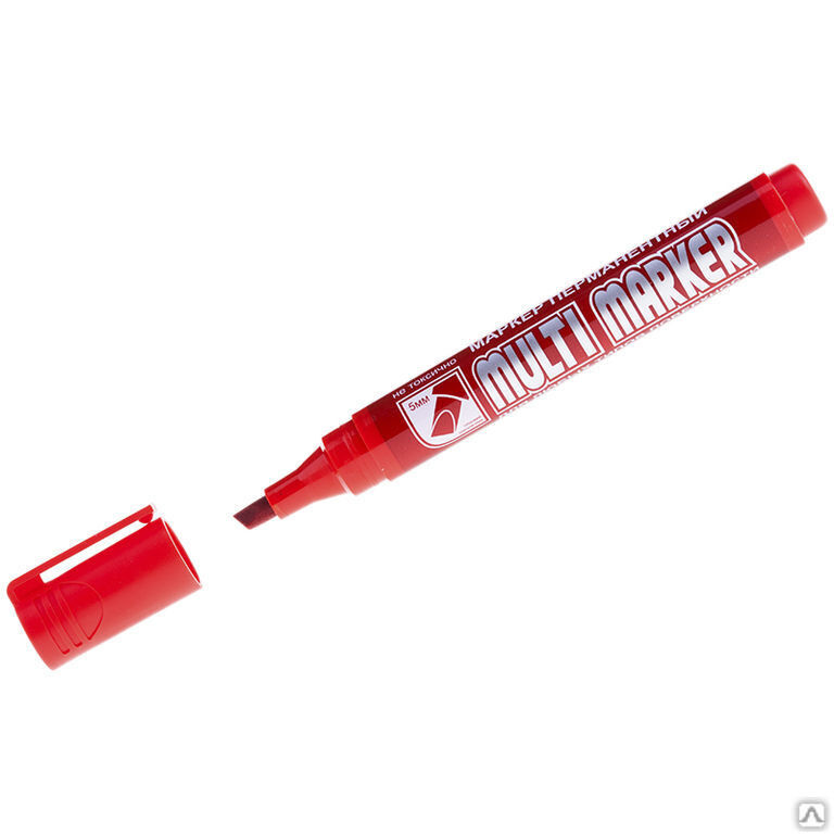 Маркер перманентный 'Multi Marker Chisel' красный, скошенный, 5 мм
