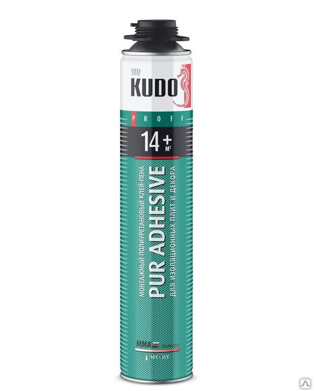Клей-пена полиуретановый профессиональный всесезонный PROFF 14 +, 900 гр KUDO