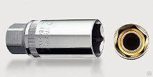 Головка 16 мм торцевая свечная магнитная шестигр. с профилем 1/2' TOPTUL