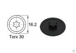 Заглушка Черная для шурупов уменьшенная, TORX - 30