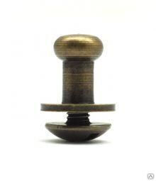 Кнопка 6,0 х 9,0 х 4,3 х 9,0 мм кобурная, старая латунь 