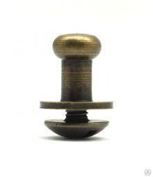 Кнопка 6,0 х 9,0 х 4,3 х 9,0 мм кобурная, старая латунь