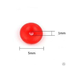 Кольцо резиновое 1 х 5 мм демпферное для беспилотнника, красное 