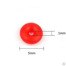Кольцо резиновое 1 х 5 мм демпферное для беспилотнника, красное