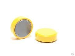 Магнит для досок (круг плоский - желтый D30 х Н10мм