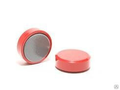Магнит для досок (круг плоский) - красный D30 х Н10мм 