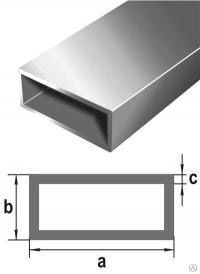 Трубка профильная 20 х 10 х 1000 мм алюминиевая (толщина стенки 1,5 мм) серебро