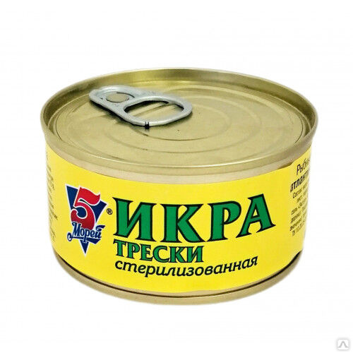 Икра трески 5 Морей, 125 гр. купить оптом за 81 руб./шт. в Москве от ...