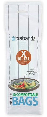 Биоразлагаемые мешки для мусора Brabantia PerfectFit на 10-12 л, 10 шт, белый (118685) PerfectFit на 10-12 л 10 шт белый