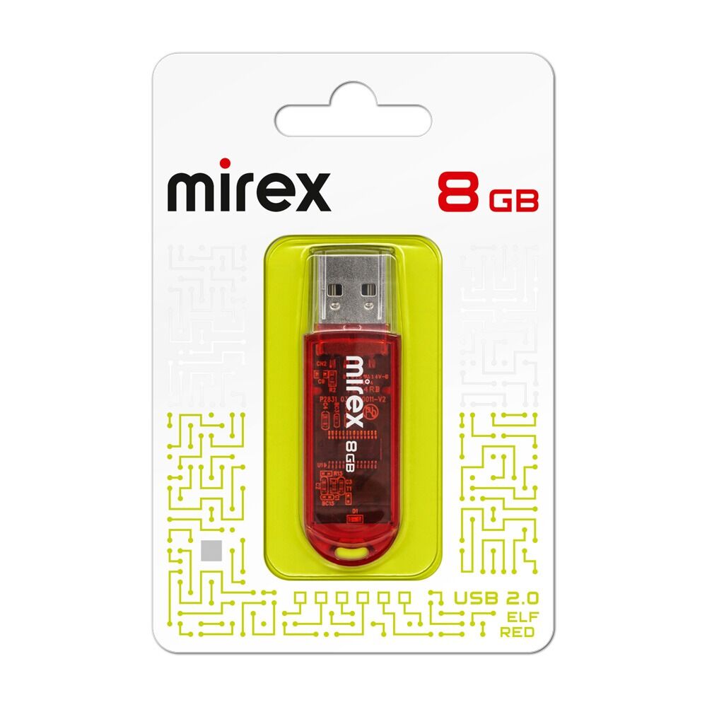USB 2.0 Flash накопитель 8GB Mirex Elf, красный 5