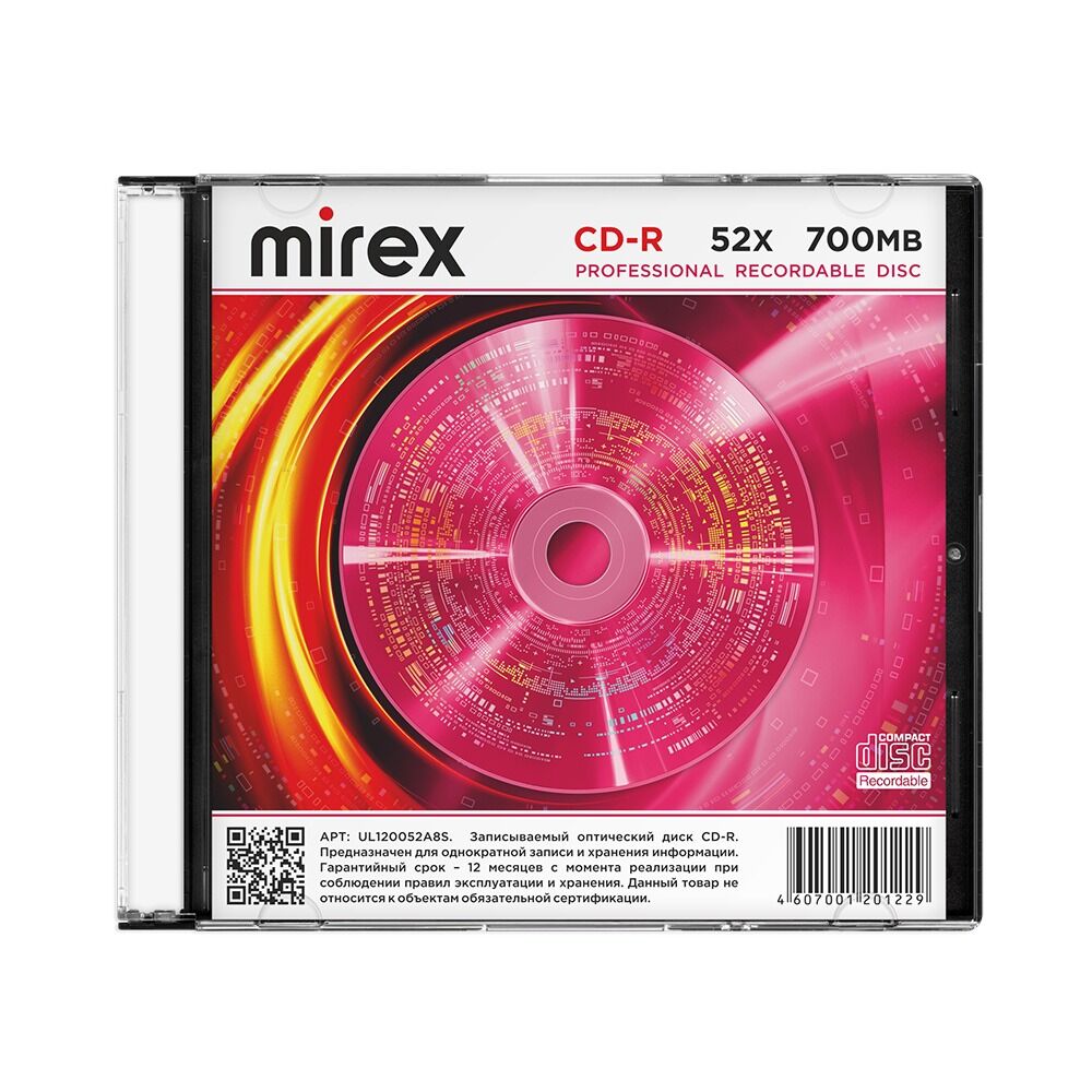 Диск CD-R Mirex Brand 52X 700MB Slim case 2