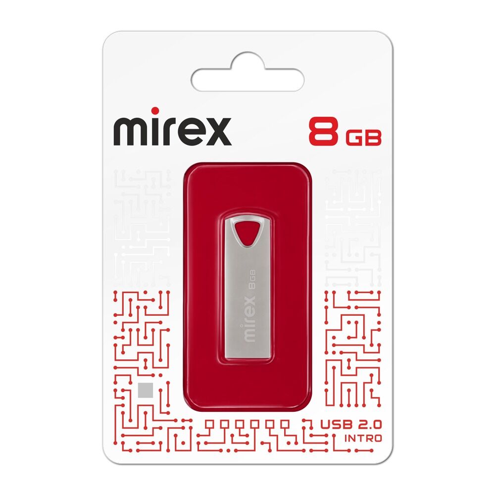 USB 2.0 Flash накопитель 8GB Mirex Intro, серебряный 4