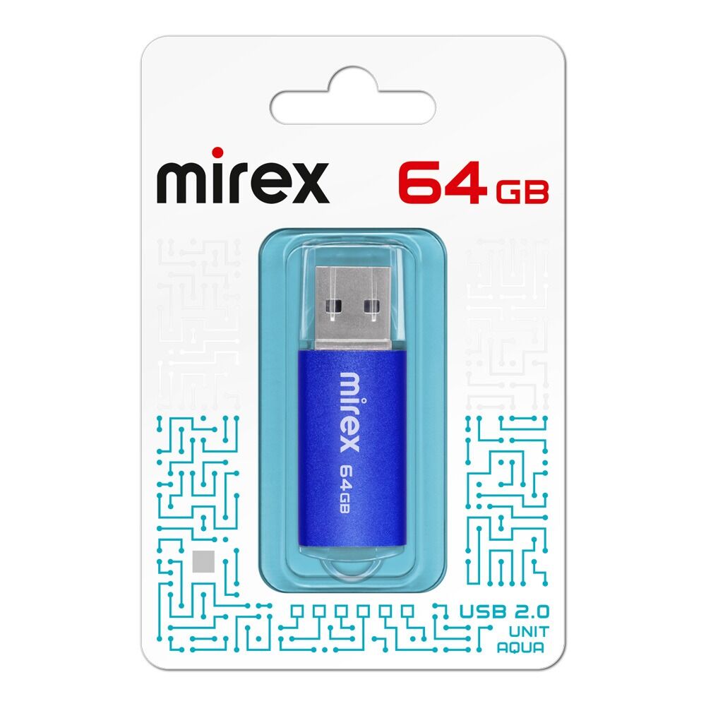 USB 2.0 Flash накопитель 64GB Mirex Unit, синий 4