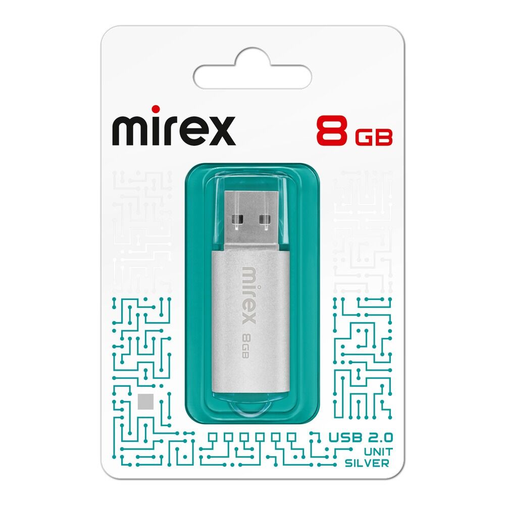 USB 2.0 Flash накопитель 8GB Mirex Unit, серебряный 4