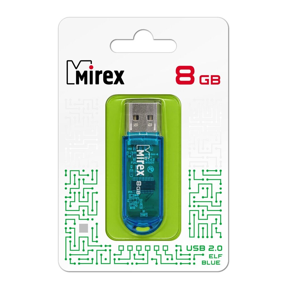USB 2.0 Flash накопитель 8GB Mirex Elf, синий 4